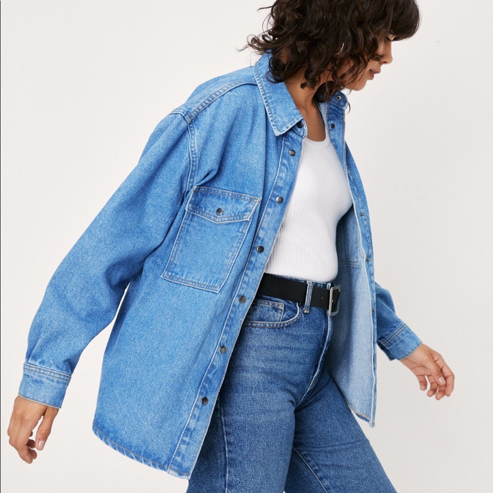 Organic Denim Pocket Oversized Shirt